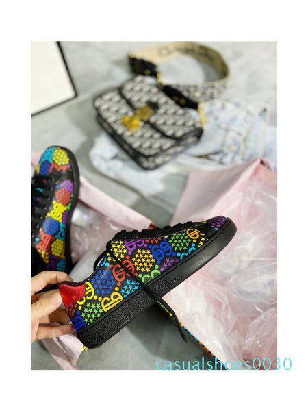 

s2019 мужчины женщины тапки повседневная обувь low top италия ace bee stripes обуви прогулки спортивные тренажеры chaussures pour hommes 35, Black