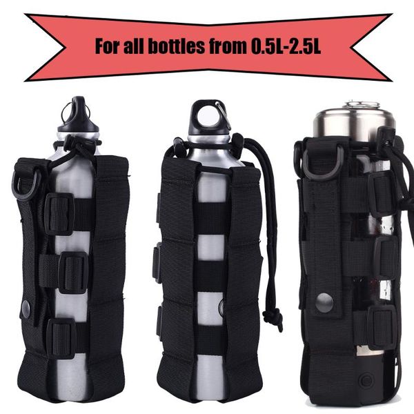 

new 0.5l-2.5l molle water bottle holster adjustable canteen cover pouch tactical outdoor hunting camping kettle bag