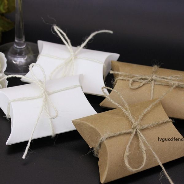 

10pcs wedding kraft paper gift boxes pillow shape wedding favor gift box party candy box wholesales festive party supplies