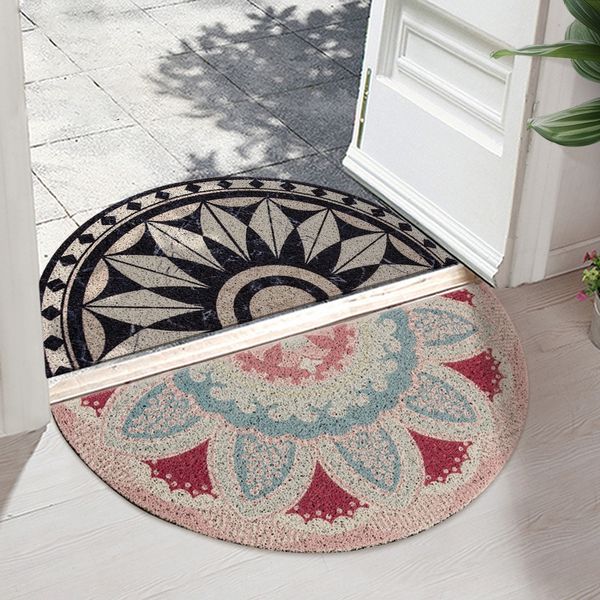 

european style light home furnishing home bedroom carpet door semi-round mat anti-slip door mat