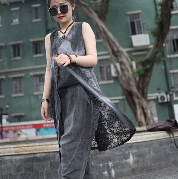 

mori cotton and linen dress summer 2020 cotton and linen dress tao ma earth women's clothing, Black;white