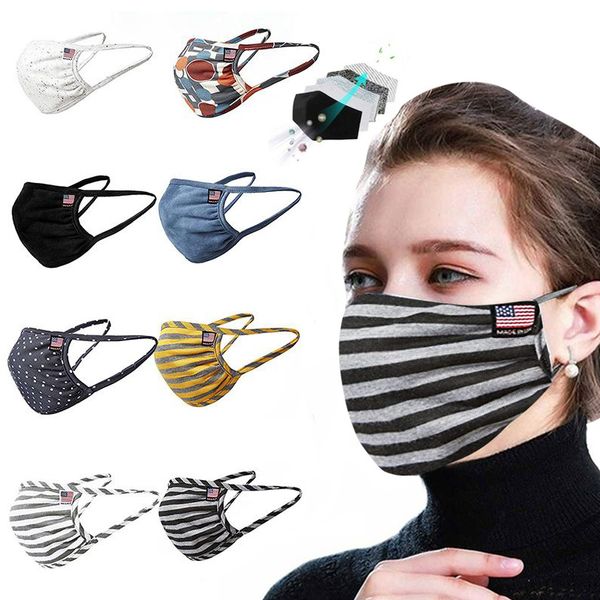 

dhl spotted striped american flag designer face mask dust-proof reusable cloth masks protection anti dust protective masks