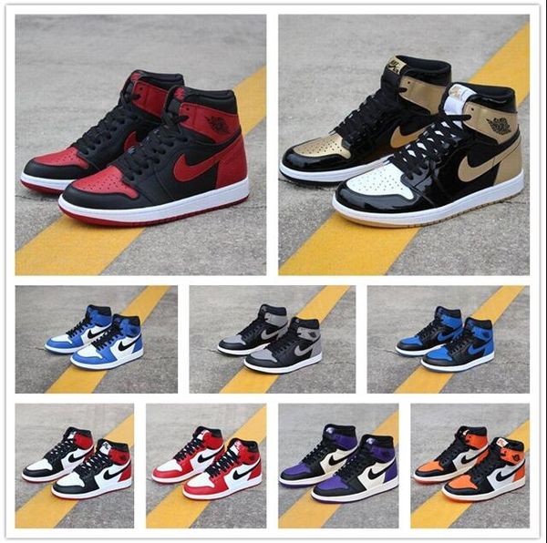 

2020 new shoes air jordan 1 basketball shoes mens chicago red 1s sneakers black sports training eur 40-46