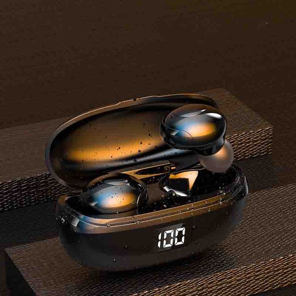 

bluetooth wireless headphones v5.0 mini in-ear binaural headset touch control hifi stereo earphones with digital power 2 colors