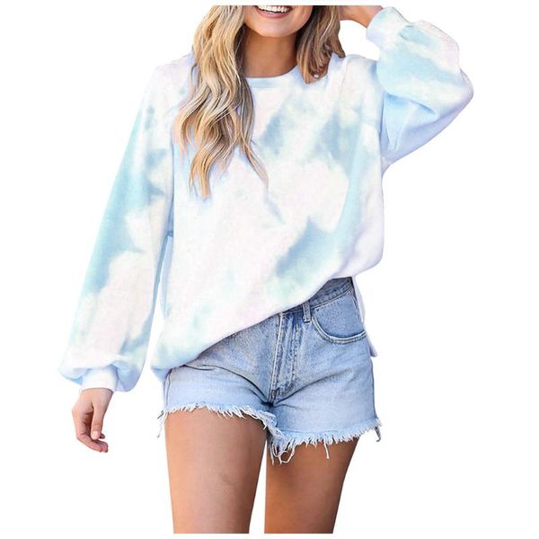 

осень женские толстовка толстовка женщины плюс размер tie dye printed gradient пуловер с длинным рукавом толстовка на открытом воздухе обуче, White;black