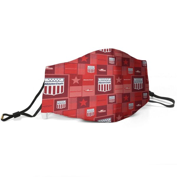 

women men face mask dust mask muffle mastercraft boat red plaid printed with adjustable ear hook mas, Silver