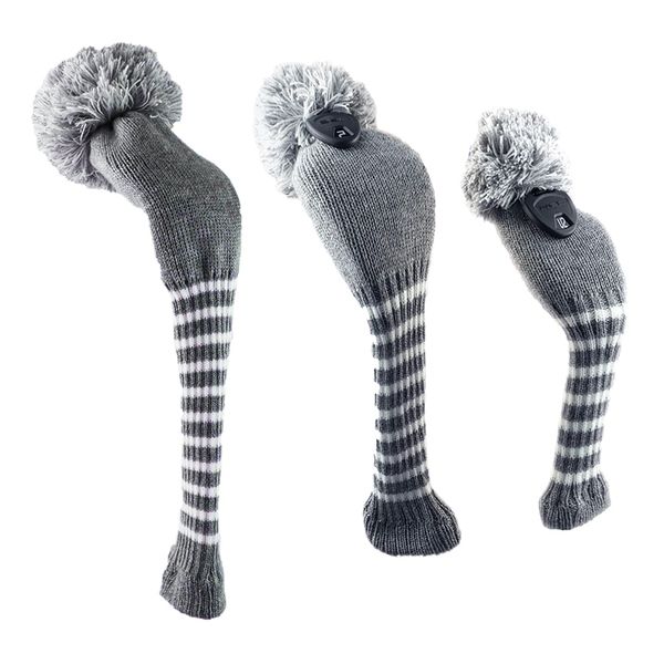 

3 вязаная golf headcover driver wood head covers для hybrid (ut) с номером теги