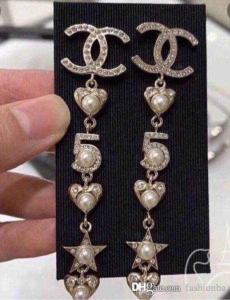 

2020 designer jewelry women earrings beaded rhinestones designer jewelry for evening prom show earrings high quality, Silver