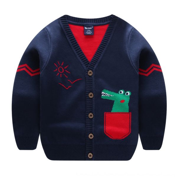 

size selection weijuan coat children's clothing new children's sweater cardigan coat boy's cartoon sweater, Blue