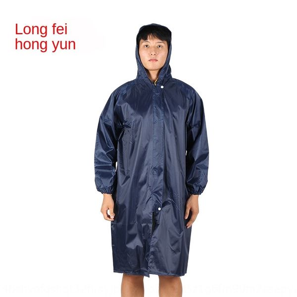 

15yy7 new long raincoat electric vehicle body clothing oxford cloth body clothes oxford cloth electric car zipper labor protection hiking ad, Black