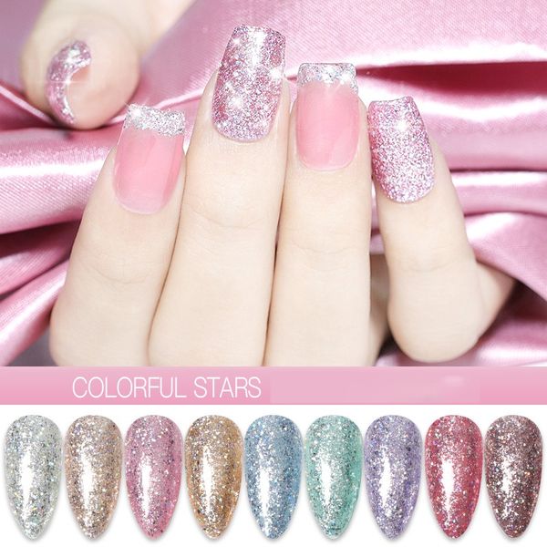 

nail gel shimmer polish varnish manicure lacquer long-lasting soak off led uv luminous art, Red;pink