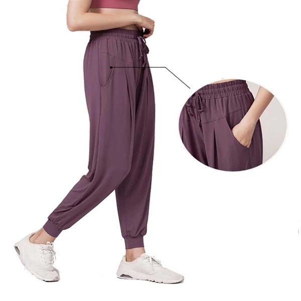 

йога брюки летнего casual thin раздел быстросохнущего спортивные штаны женщины высокой талия нога свободного beam бег фитнес с карманами, White;red