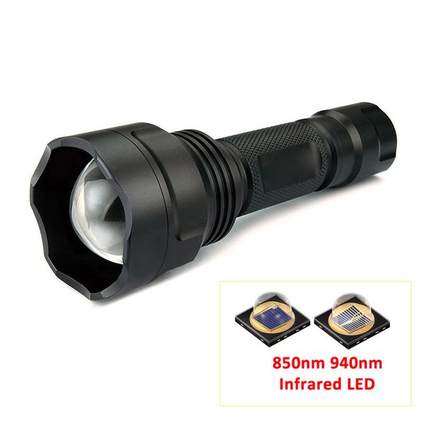 

hunging 940nm infrared red ir 850nm zoomable 1mode ir flash light infrared night vision with mount remote switch