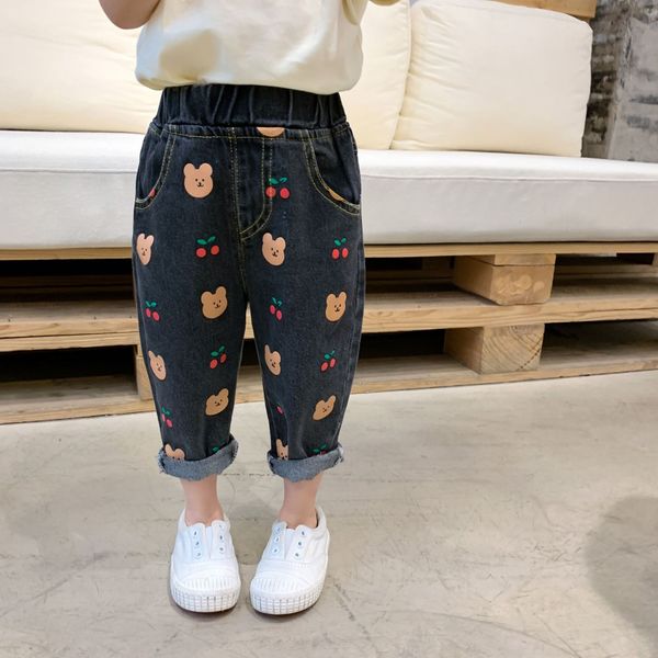 

2020 and korean autumn new girls' boys' baby bear printed 2020 and jeans korean autumn new girls' boys' baby bear printe, Blue