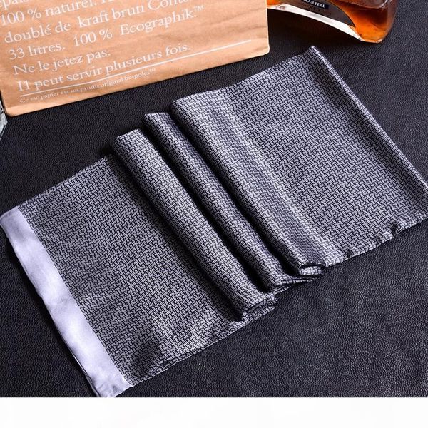 

l new vintage 100 %silk scarf men fashion paisley flowers pattern print double layer dot pure silk satin neckerchiefs 40color #4053, Blue;gray