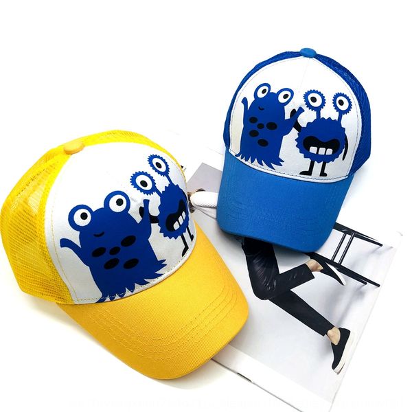 

children's new children's new sun cartoon net hat korean printed cap outdoor sunscreen baby sun hat, Blue;gray
