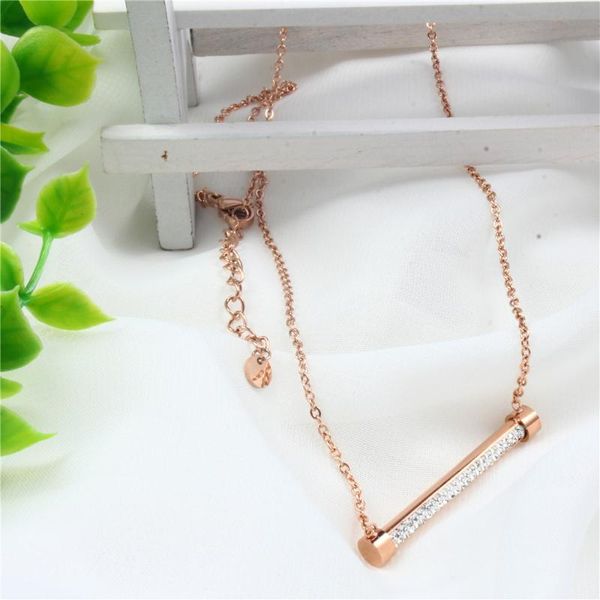 

oufei chain necklace stainless steel rose gold necklace stone collares women jewelry fashion choker valentines day gift, Silver