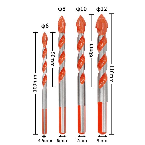 

multifunctional ultimate drill bits ceramic glass punching hole working 6-12mm electric screwdriver drill wind bit