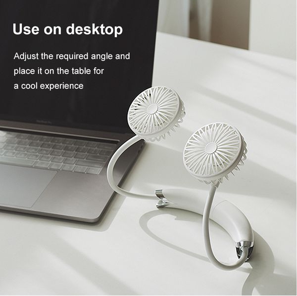 

usb portable neck fan detachable handheld fan 360Â° universal adjustment multifunction desk fan with rechargeable battery