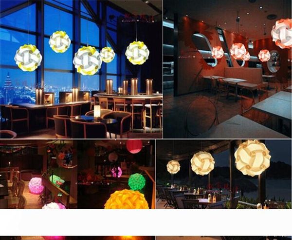

multi-color 25cm 30cm 40cm modern diy elements iq jigsaw puzzle ze ceiling chandelier pendant lamp ball light lighting 110-240v