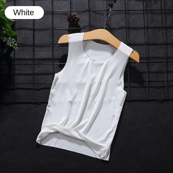 

summer thin children's lanjing modal seamless girls' camisole cut boy's vest baby's i-shaped vest, Blue