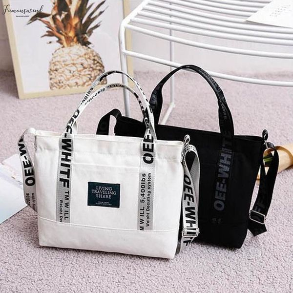 

women portable canvas single shoulder bag fashionable travel crossbody bags casual simple messenger bag large capacity handbag