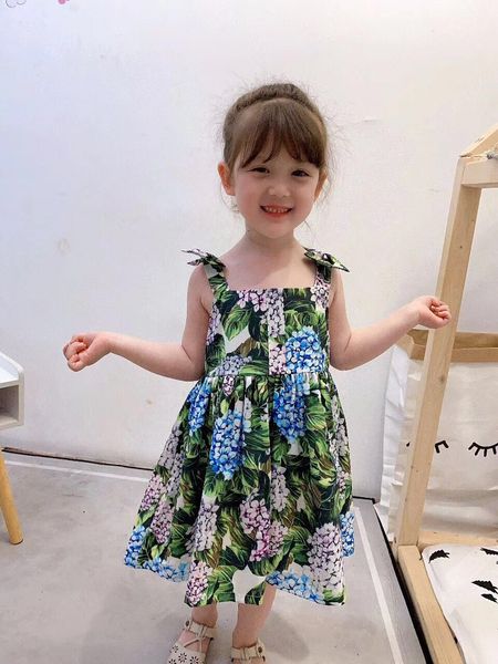 

2020 summer kids girls clothes boho kids girls dress sleeve ruffle floral children dresses, Red;yellow
