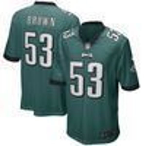 

jatavis brown #53 men's green xs-5xl stitched football jerseys, Gray
