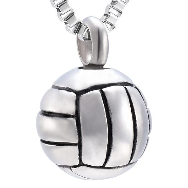

cremation memorial ash jewelry volleyball charm pendant stainless steel keepsake urn necklace for ashes dog pet, Silver