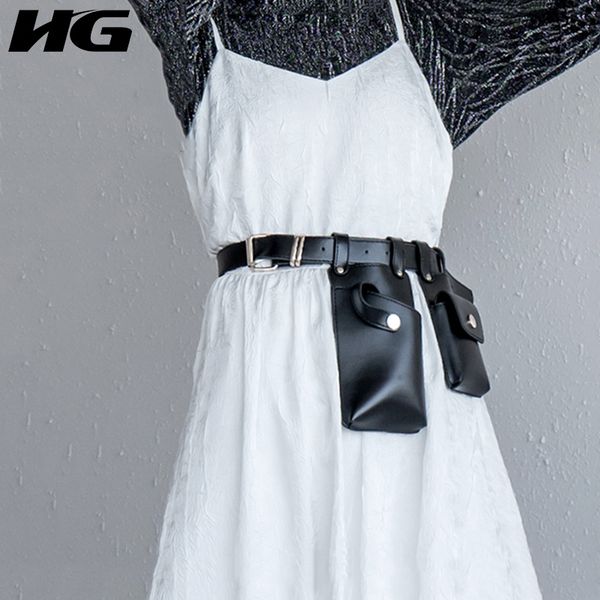 

hg patchwork belt fashion new women 2020 summer autumn elegant original style personality all match belts goddess fan zyq4142, Black;brown