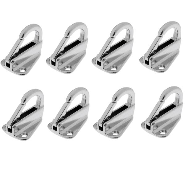 

8 pcs boat stainless steel spring snap type fending hook hanger 9mm