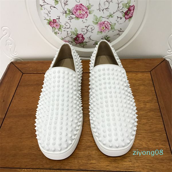 

fashion mens shoes black rivet studded flats round toe spike loafers slip on casual shoes men party shoes sneakers more colors z08
