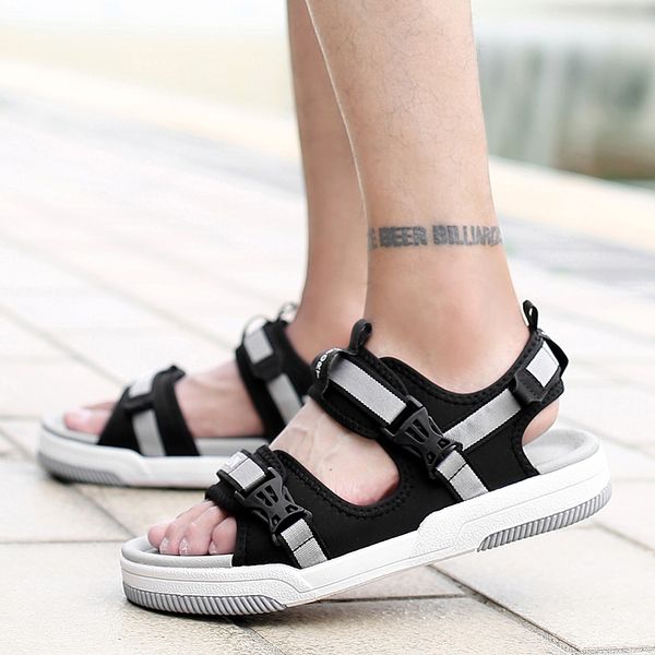 

masculino sandel de sandals-men rasteira para heren beach sandalet piel sandals for sandalias sandal casa masculina slide erkek, Black