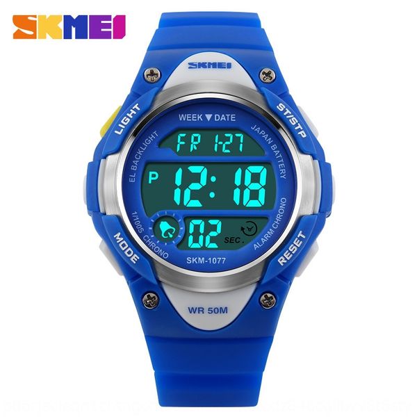 

skmei shikemei electronic 1077 student sports men's and women's waterproof electronic watch multifunctional led watch, Blue