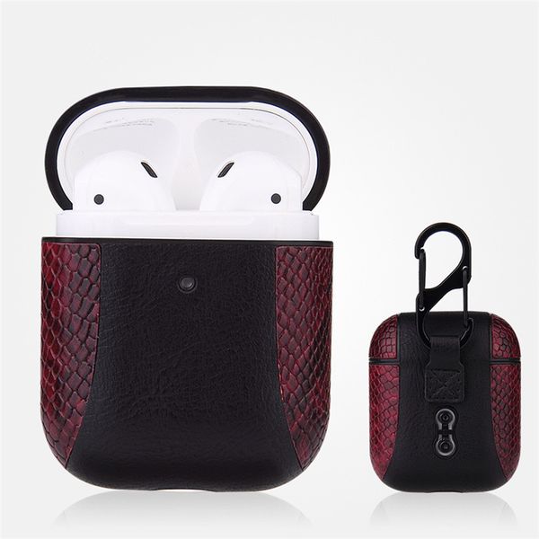 

for apple airpods 1/2 airpods case luxury pu protector cover earphone package anti lost hook clasp keychain