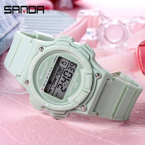 

sanda student waterproof sports electronic youth men's electronic men's running tide male watch outdoor multi-functional male watc, Blue