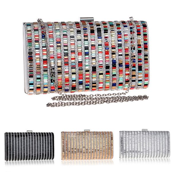 

women acrylic diamond clutch bag lady party wedding evening bags fashion shoulder check, plaid & tartan candy color handbags
