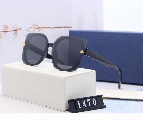 

summer brand designer sunglasses for man womens sunglasses beach glasses uv400 bees 1470 5 colors option with box, White;black