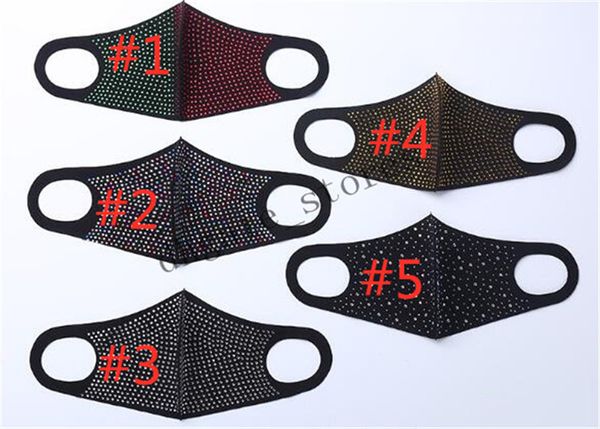 

rhinestone diamond crystal face mask cover ladies bling colored gem jewel ornamented half face mouth cover anti dust cycling sports ly717