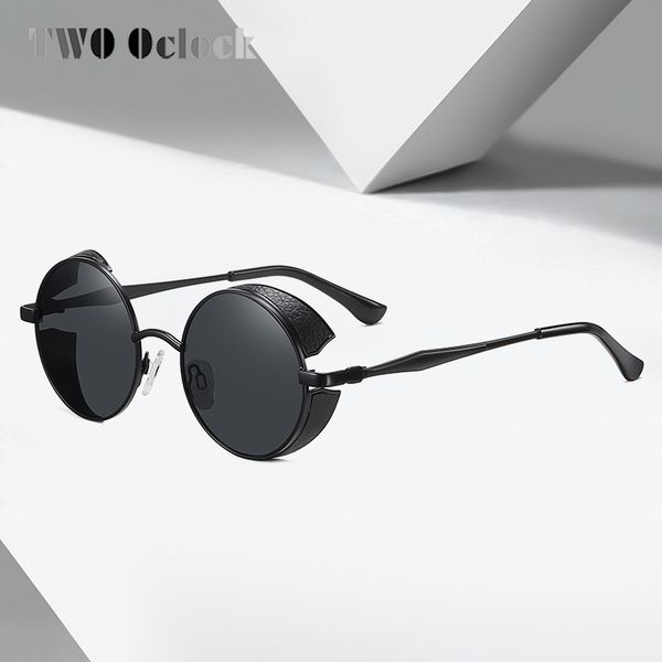 

two oclock vintage steampunk sunglasses women men polarized metallic punk round sun glasses 2020 shades for women w3362, White;black