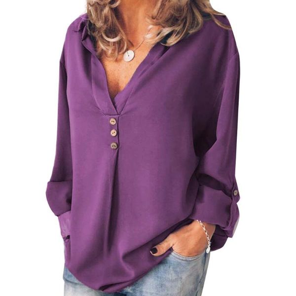 

fashion women v neck chiffon blouses summer shirt casual blusas mujer de moda 2020, White