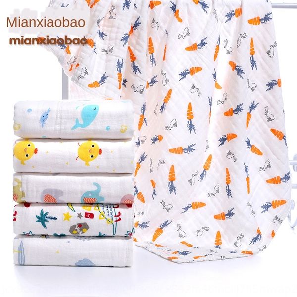 

70*140cm baby washed gauze cover blanket six-layer bath towel high-density printed bath towel