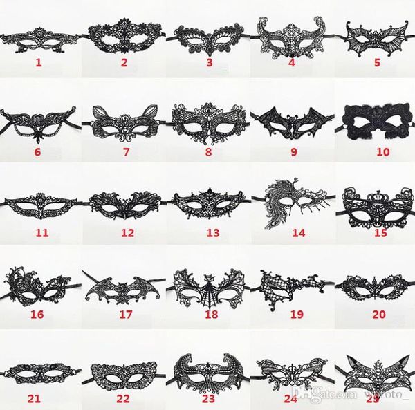 Мода Сексуальные кружевные Маски Маски Женщины Женские Девушки Хэллоуин Xmas Cosplay Костюм Masquerade Танцы Валентина Полуфайла