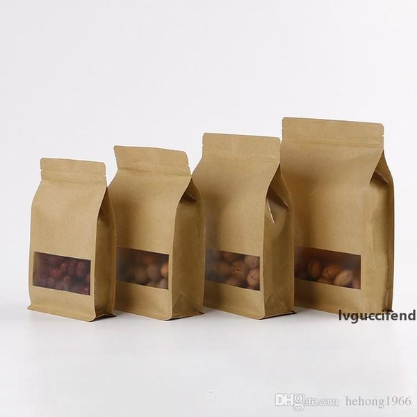 

seal kraft paper bag dry fruits tea snacks customizable packing bags capable of standing sack convenient 0 77sk j1