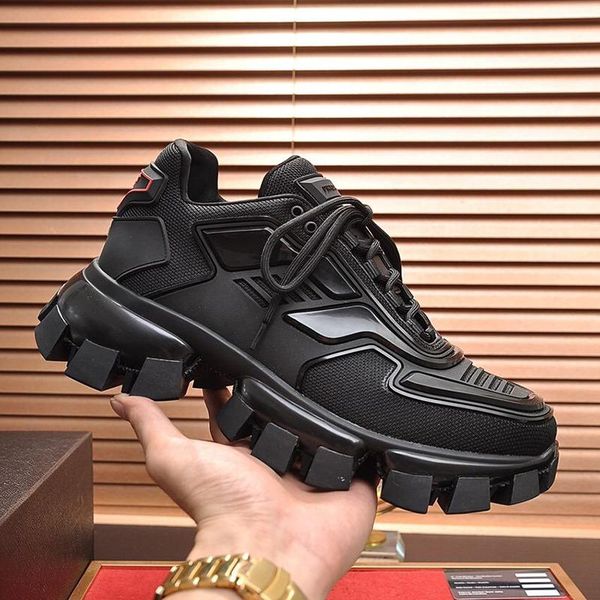 

vintage mens shoes fashion classic footwears cloudbust thunder knit sneakers plus size lace -up low shoes scarpe sportive da uomo, Black