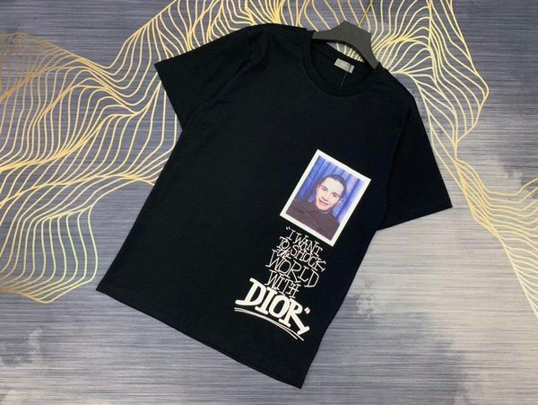 

20ss new arrival paris designer d fashion portrait letters print tshirts short sleeve tee breathable shirt streetwear outdoor tshirt 7.1, Black;green