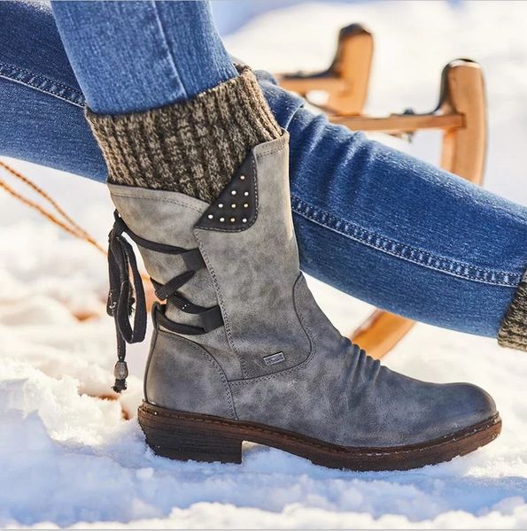 

women boots winter autumn girls flat heel boot fashion knitting patchwork shoes good quality with gift soft leather platform heels, Black