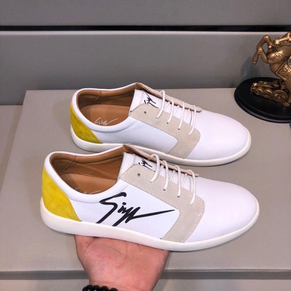 

2019i limited edition new men's leather casual shoes, wild sports shoes, lace-up shoes, original box packaging: 38-44111, Black