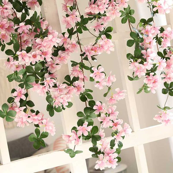 

luyue 1.7m flower string artificial wisteria vine garland plants foliage for home trailing flower fake hanging wall