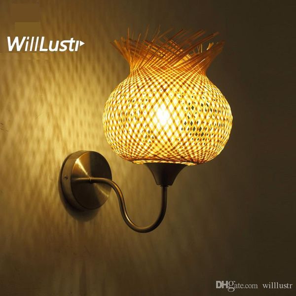 

bamboo flower wall lamp creative handmade japan style sconce aisle doorway foyer corridor staircase teahouse cafe bedside light